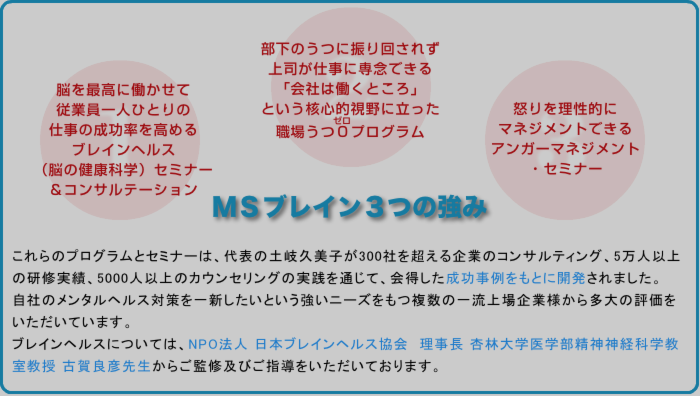 MSぶれいんの3つの強み